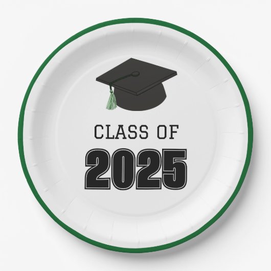 Klasse van 2025 Groen Papieren Bordje (Voorkant)