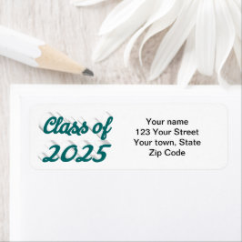 Klasse van 2025 groen script afstuderen etiket