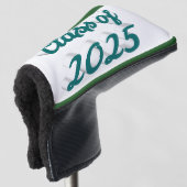 Klasse van 2025 groen script afstuderen golfheadcover (3/4 voorkant)