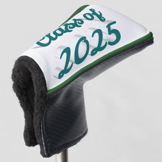 Klasse van 2025 groen script afstuderen golfheadcover (3/4 voorkant)