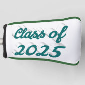 Klasse van 2025 groen script afstuderen golfheadcover (Voorkant)
