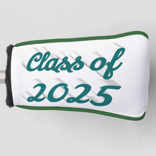 Klasse van 2025 groen script afstuderen golfheadcover (Voorkant)