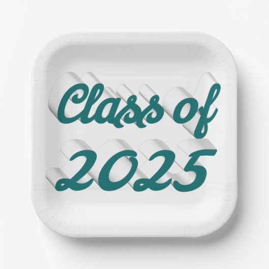 Klasse van 2025 groen script afstuderen papieren bordje (Voorkant)
