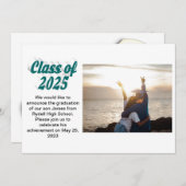 Klasse van 2025 groene tekst afstuderen foto kaart (Voorkant / Achterkant)
