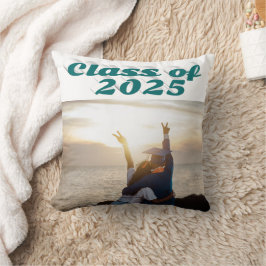 Klasse van 2025 groene tekst afstuderen foto kussen