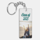 Klasse van 2025 groene tekst afstuderen foto sleutelhanger (Voorkant Links)