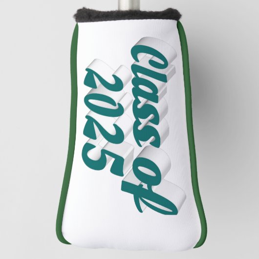 Klasse van 2025 groene tekst afstuderen golfheadcover (Draai 90)