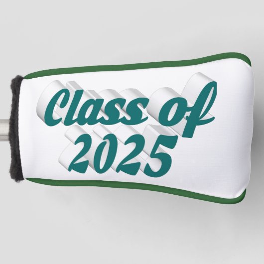 Klasse van 2025 groene tekst afstuderen golfheadcover (Voorkant)