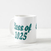 Klasse van 2025 groene tekst afstuderen koffiemok (Voorkant links)