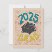 Klasse van 2025 Grunge Style Afstuderen aankondigi (Voorkant)