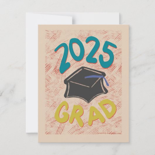 Klasse van 2025 Grunge Style Afstuderen aankondigi (Voorkant)