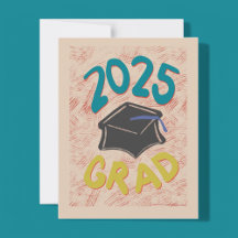 Klasse van 2025 Grunge Style Afstuderen aankondigi