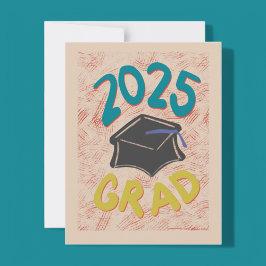 Klasse van 2025 Grunge Style Afstuderen aankondigi