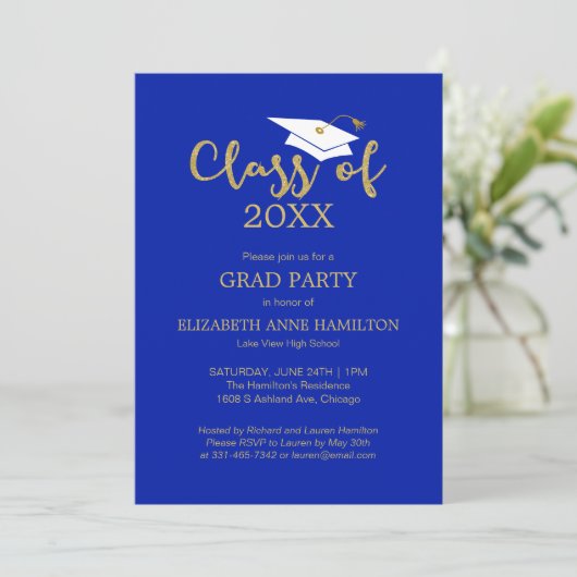 Klasse van 2025 High School Afstudeerder Party Inv Aankondiging (Staand voorkant)