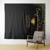 Klasse van 2025 High School Afstuderen Achtergrond Wandkleed (In Situ (horizontaal))