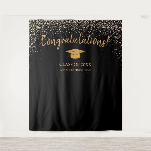 Klasse van 2025 High School Afstuderen Achtergrond Wandkleed (Voorkant)