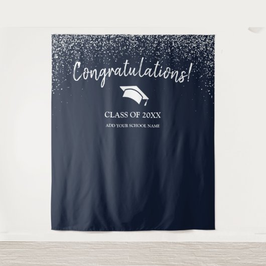 Klasse van 2025 High School Afstuderen Achtergrond Wandkleed (Voorkant)