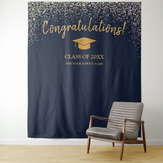 Klasse van 2025 High School Afstuderen Achtergrond Wandkleed (In situ)