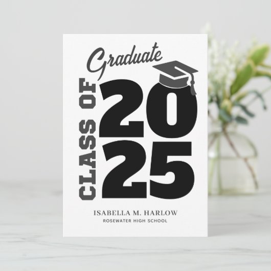 Klasse van 2025 High School Afstuderen Foto Aankondiging (Staand voorkant)