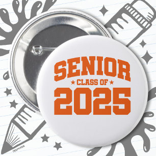 Klasse van 2025 High School Afstuderen Senior 2025 Ronde Button 5,7 Cm