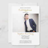 Klasse van 2025 Houtskool Afstuderen Fotouitnodigi Kaart (Achterkant)