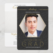 Klasse van 2025 Houtskool Afstuderen Fotouitnodigi Kaart (Voorkant / Achterkant)