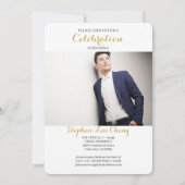 Klasse van 2025 Houtskool Afstuderen Fotouitnodigi Kaart (Achterkant)