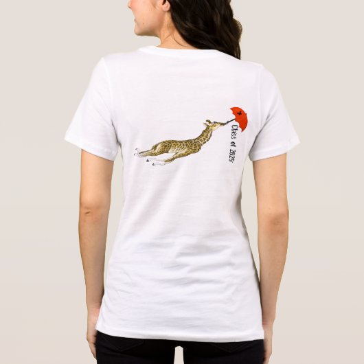 Klasse van 2025 Huidig Jaar Schattigee Giraffe Par Tri-Blend Shirt (Achterkant)