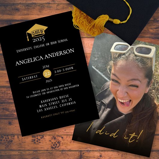 Klasse van 2025 "Ik heb het gedaan" Foto Afstudere Kaart