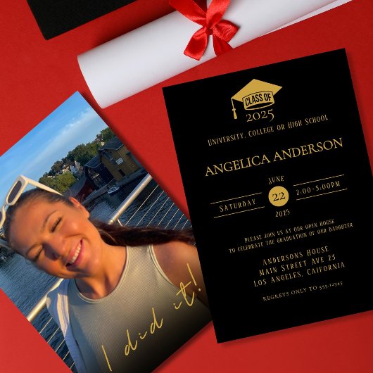 Klasse van 2025 "Ik heb het gedaan" Foto-Afstudere Kaart