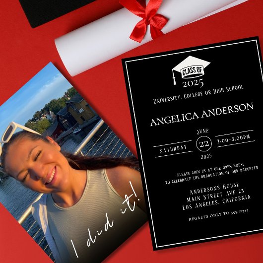 Klasse van 2025 "Ik heb het gedaan" Foto-Afstudere Kaart