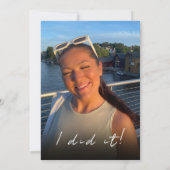 Klasse van 2025 "Ik heb het gedaan" Foto-Afstudere Kaart (Achterkant)