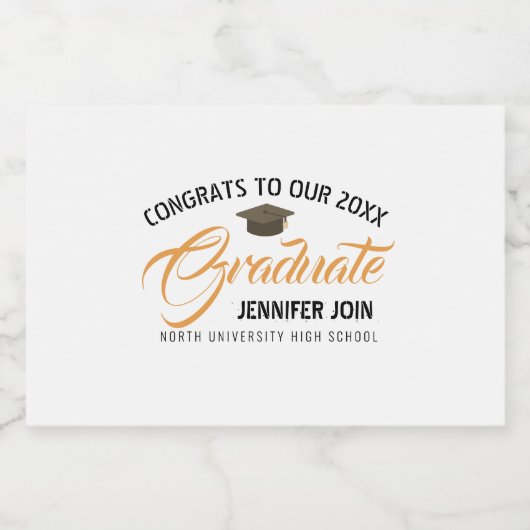 Klasse van 2025, Klasse van 2026 afstuderen Sparkling Wijnetiket (Enkel label)