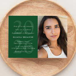 Klasse van 2025 klassieke groene foto afstudeerfee kaart