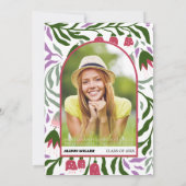 Klasse van 2025 kleurrijke retro bloemen Afstudere Kaart (Achterkant)