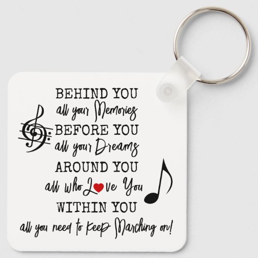 Klasse van 2025 Marching Band Afstuderen Inspirere Sleutelhanger (Achterkant)
