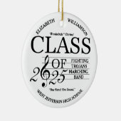 Klasse van 2025 Marching Band Muziek Keramisch Ornament (Rechts)