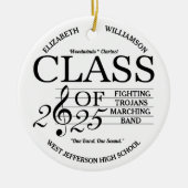 Klasse van 2025 Marching Band Muziek Keramisch Ornament (Voorkant)