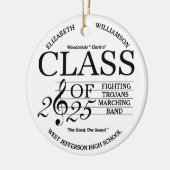 Klasse van 2025 Marching Band Muziek Keramisch Ornament (Links)
