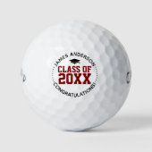 Klasse van 2025 Maroon Afstuderen Gift Golfballen (Voorkant)