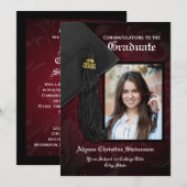 Klasse van 2025 Maroon Tassel Foto Afstuderen Kaart (Voorkant / Achterkant)