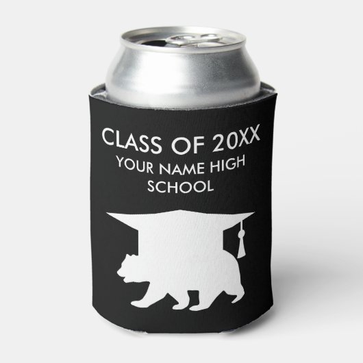 Klasse van 2025 middelbare school afstuderen beer blikjeskoeler (Blikje Voorkant)