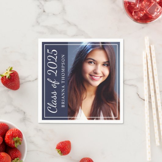 Klasse van 2025 Midnight Blue Graduation Party Fot Servet (Insitu)