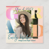 Klasse van 2025 Mini Photo Afstuderen Invitation Informatiekaartje (Voorkant)