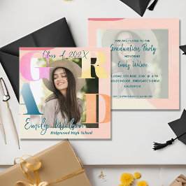 Klasse van 2025 Mini Photo Afstuderen Invitation Informatiekaartje