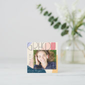 Klasse van 2025 Mini Photo Afstuderen Invitation Informatiekaartje (Staand voorkant)