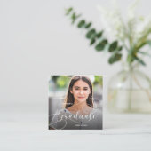 Klasse van 2025 Mini Photo Afstuderen Invitation Informatiekaartje (Staand voorkant)