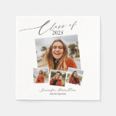 Klasse van 2025 Minimalistische Foto Afstudeerder  Servet (Voorkant)