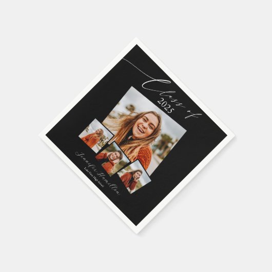 Klasse van 2025 Minimalistische Foto Afstudeerder  Servet (Hoek)