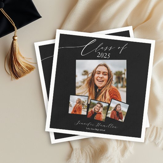 Klasse van 2025 Minimalistische Foto Afstudeerder  Servet